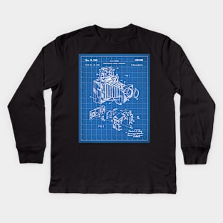 Vintage Camera Patent - Photographic Camera Art - Blueprint Kids Long Sleeve T-Shirt